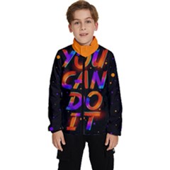 You Can Do It - Orange Kids  High Neck Windbreaker by Givinglala