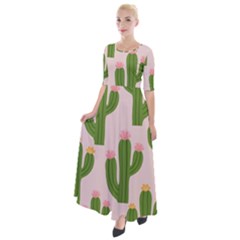 Cuctus  Half Sleeves Maxi Dress by StyleHavenStore