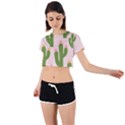 Cuctus  Tie Back Short Sleeve Crop T-Shirt View1