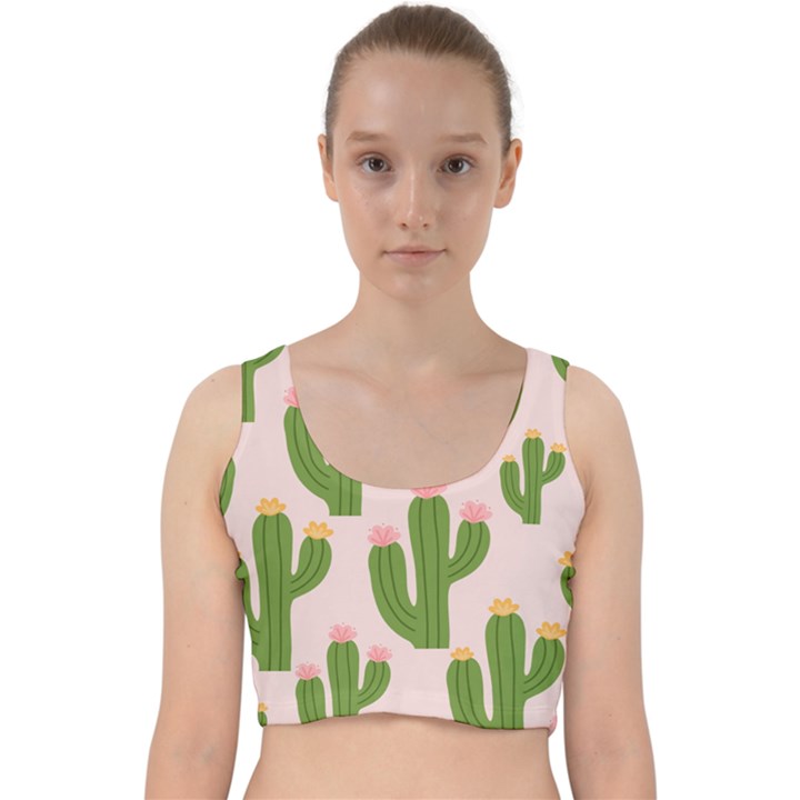 Cuctus  Velvet Racer Back Crop Top