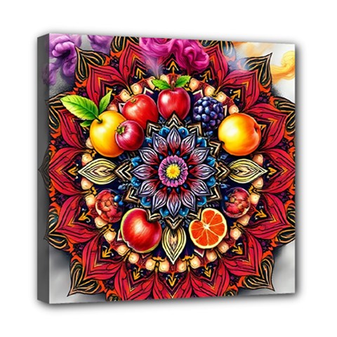 Fruity Mandala Mini Canvas 8  X 8  (stretched) by AIDreaming