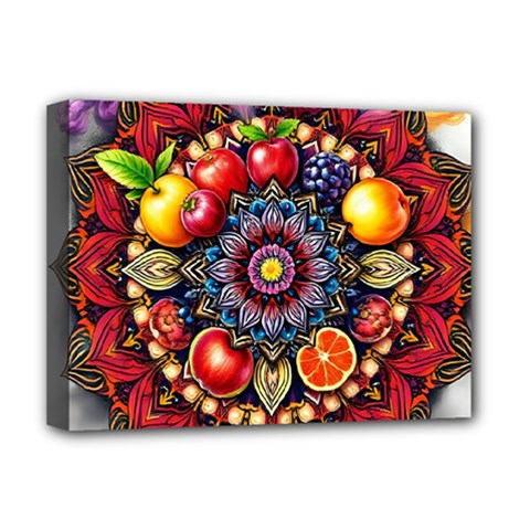 Fruity Mandala Deluxe Canvas 16  X 12  (stretched)  by AIDreaming