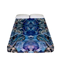 Blue Pour Blend  Fitted Sheet (full/ Double Size) by kaleidomarblingart