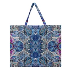 Blue Pour Blend  Zipper Large Tote Bag