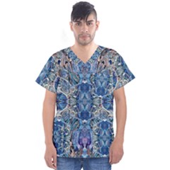 Blue Pour Blend  Men s V-neck Scrub Top