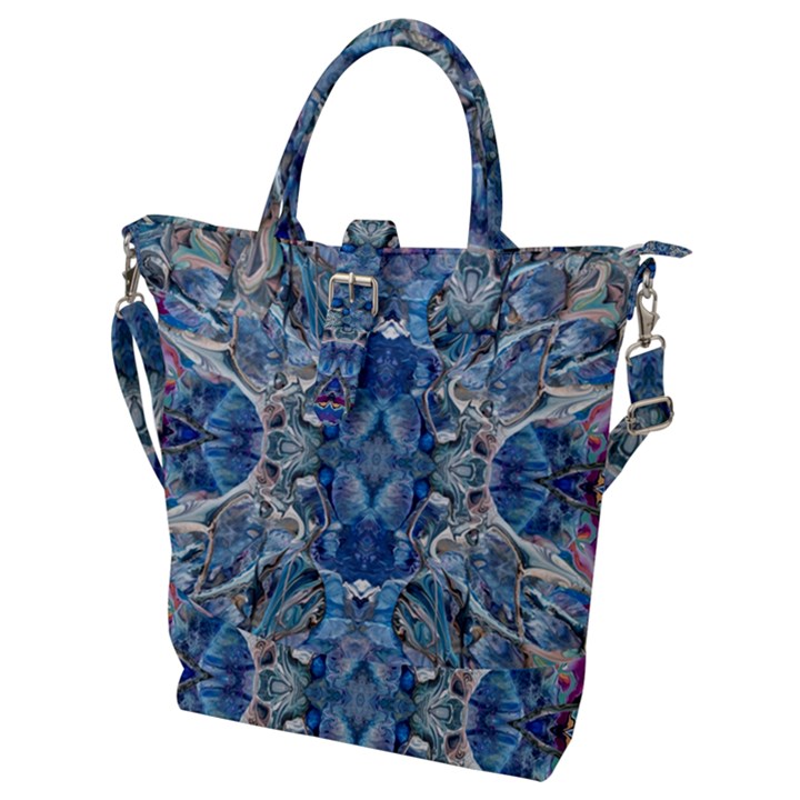 Blue Pour Blend  Buckle Top Tote Bag