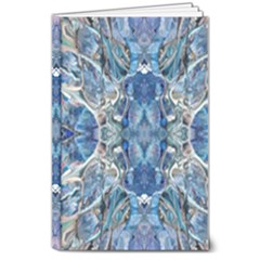 Blue Pour Blend  8  X 10  Hardcover Notebook by kaleidomarblingart