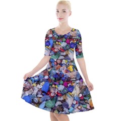 Trash To Treasure (ai) Quarter Sleeve A-line Dress With Pockets by dflcprintsclothing