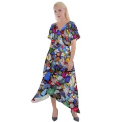 Trash To Treasure (ai) Cross Front Sharkbite Hem Maxi Dress