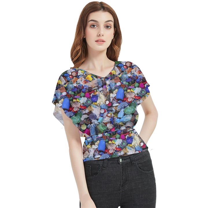 Trash to Treasure (AI) Butterfly Chiffon Blouse