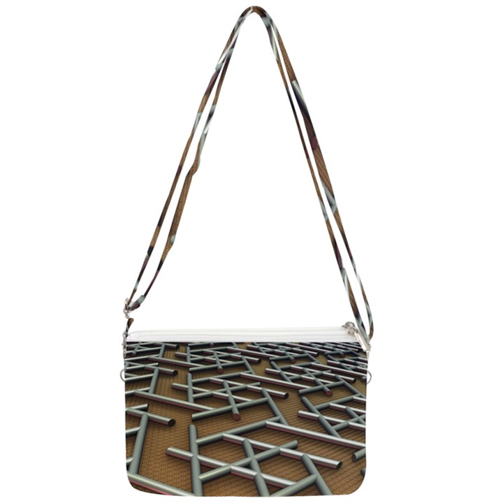 Expression Of Structure Double Gusset Crossbody Bag