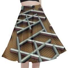 Expression Of Structure A-line Full Circle Midi Skirt With Pocket