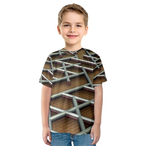 0118 F Expression Of Structure Large Kids  Sport Mesh T-shirt by geonetique