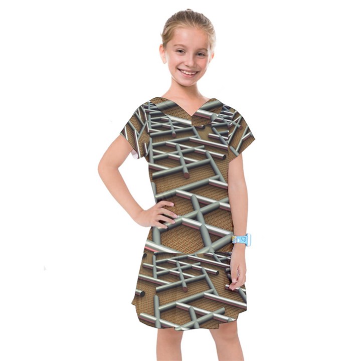 0118 F Expression Of Structure Large Kids  Drop Waist Dress