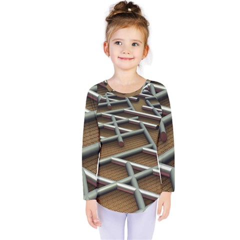 0118 F Expression Of Structure Large Kids  Long Sleeve T-shirt by geonetique