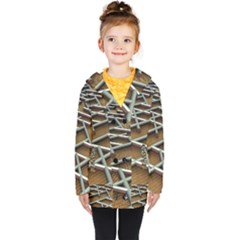 0118 F Expression Of Structure Large Kids  Double Breasted Button Coat