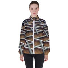 0118 F Expression Of Structure Large Women s High Neck Windbreaker