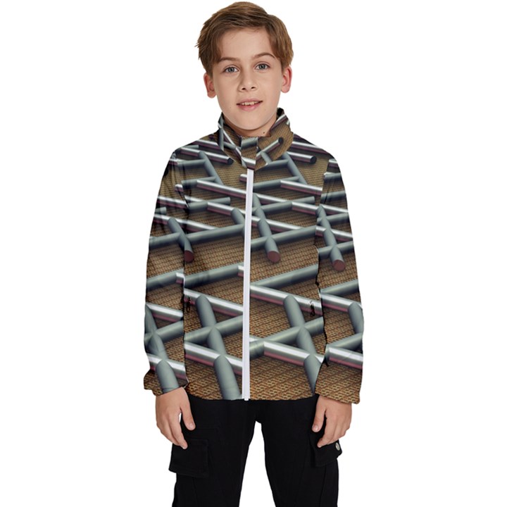 0118 F Expression Of Structure Large Kids  High Neck Windbreaker