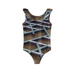 0118 F Expression Of Structure Large Kids  Frill Swimsuit