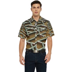 0118 F Expression Of Structure Large Men s Short Sleeve Pocket Shirt 