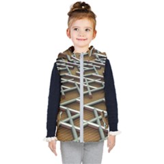 Expression Of Structure Kids  Hooded Puffer Vest by geonetique