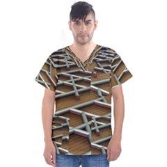 Expression Of Structure Men s V-neck Scrub Top