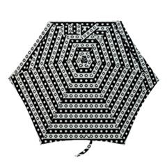 Black And White Circles Pattern Mini Folding Umbrellas