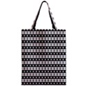 Black And White Circles Pattern Zipper Classic Tote Bag View1