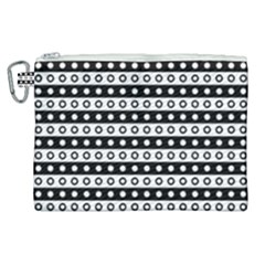 Black And White Circles Pattern Canvas Cosmetic Bag (xl)