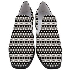 Black And White Circles Pattern Women Slip On Heel Loafers