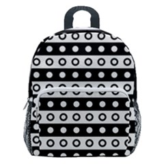 Black And White Circles Pattern Kids  Age 5-10 Lightweight School Backpack With Side Pockets by ytdream