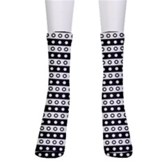 Black And White Circles Pattern Crew Socks by ytdream