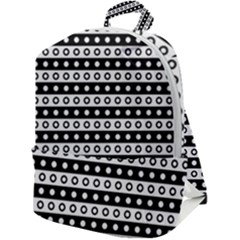 Black And White Circles Pattern Zip Up Backpack