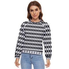 Black And White Circles Pattern Women s Long Sleeve Raglan T-shirt