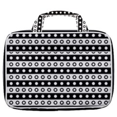 Black And White Circles Pattern Travel Toiletry Bag With Hanging Hook