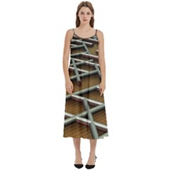 Expression Of Structure Casual Spaghetti Strap Midi Dress by geonetique