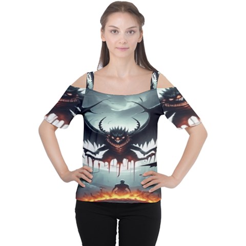 Halloween Goodie Cutout Shoulder T-shirt by favoritechios