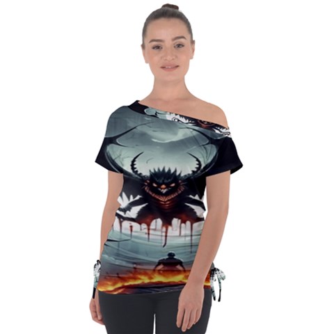 Halloween Goodie Off Shoulder Tie-up T-shirt by favoritechios