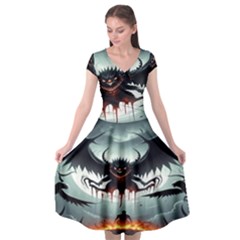 Halloween Goodie Cap Sleeve Wrap Front Dress