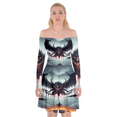 Halloween Goodie Off Shoulder Skater Dress