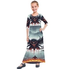 Halloween Goodie Kids  Quarter Sleeve Maxi Dress by favoritechios