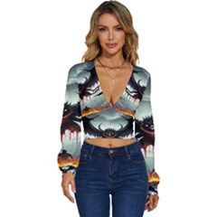 Halloween Goodie Long Sleeve Deep-v Velour Top