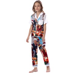 The Christmas Collection Kids  Satin Short Sleeve Pajamas Set