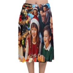 The Christmas Collection Velvet Flared Midi Skirt