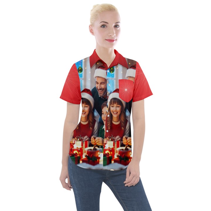 The Christmas Collection Women s Short Sleeve Pocket Shirt