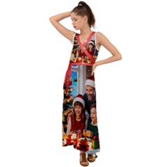 The Christmas Collection V-neck Chiffon Maxi Dress