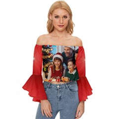 The Christmas Collection Off Shoulder Flutter Bell Sleeve Top