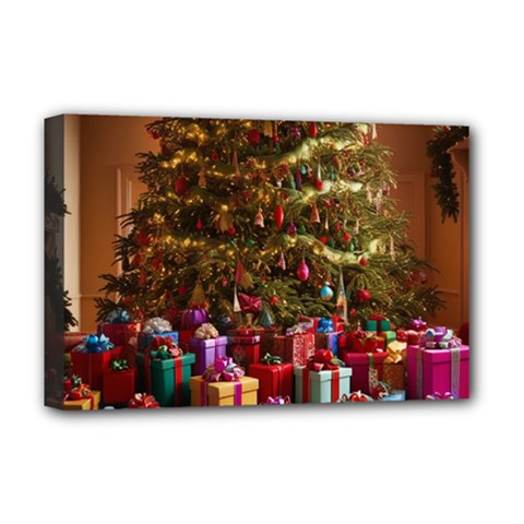 Merry Christmas Deluxe Canvas 18  X 12  (stretched)