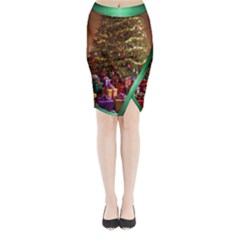 Merry Christmas Midi Wrap Pencil Skirt