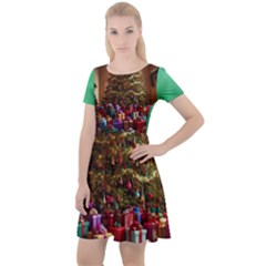 Merry Christmas Cap Sleeve Velour Dress 